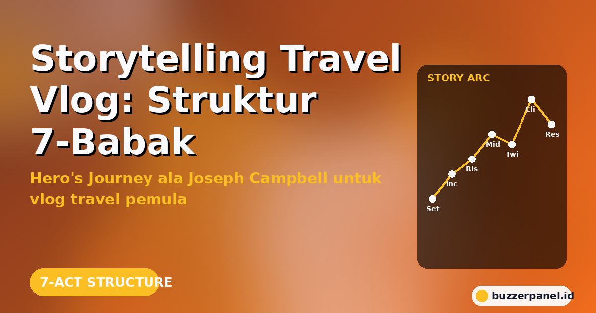 Storytelling Travel Vlog Indonesia: Struktur 7-Babak ala Creator Top untuk Vlog yang Mengikat Penonton