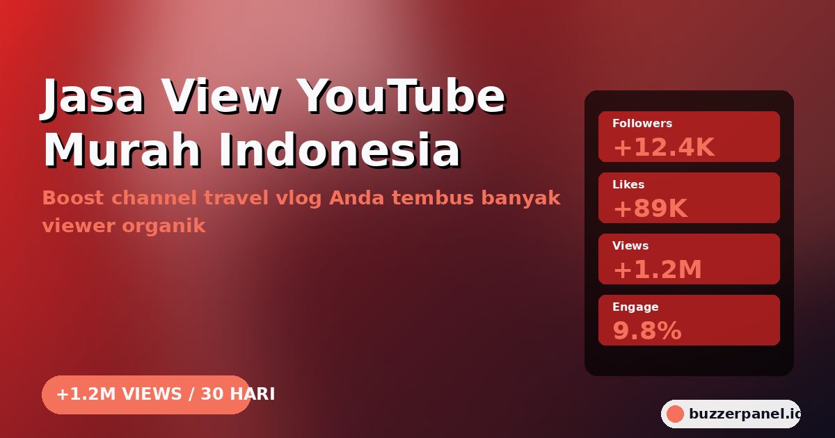 Jasa View YouTube Murah Indonesia 2026: Cara Boost Channel Travel & Vlog Anda Tembus Banyak Viewer