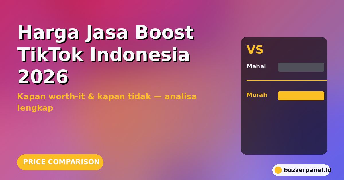 Harga Jasa Boost TikTok Indonesia 2026: Worth-it atau Tidak? Analisa Lengkap & Kalkulator ROI
