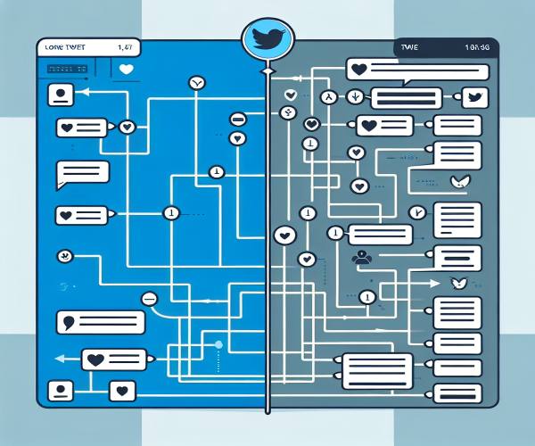 Perbandingan single tweet vs thread yang engaging