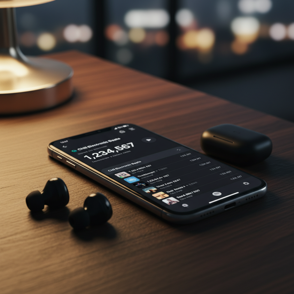 Spotify App dengan Plays dan Followers