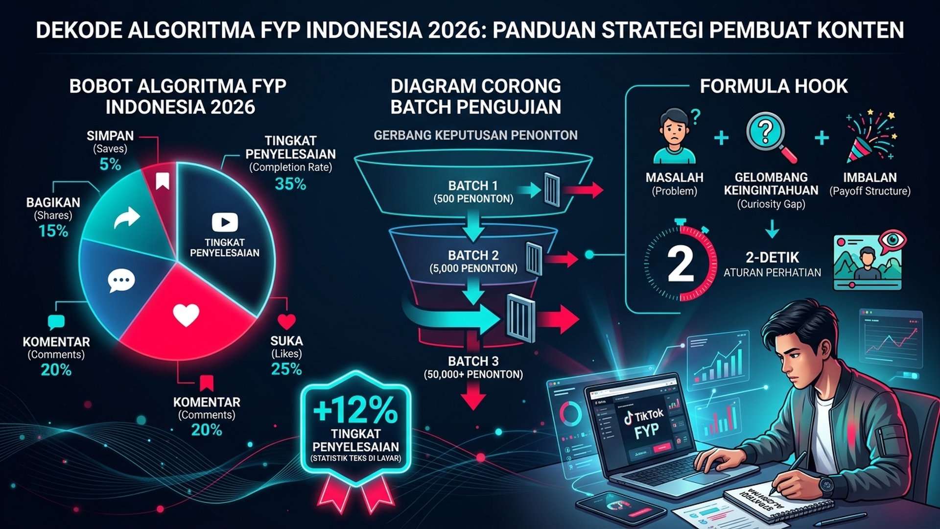 Cara Konten TikTok Masuk FYP 2026: Panduan Algoritma dan Strategi Konten Viral