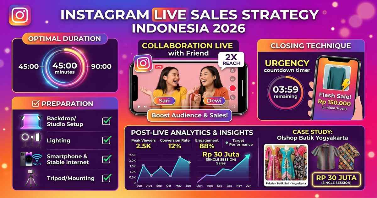 Strategi jualan Instagram live konversi tinggi bisnis UMKM Indonesia