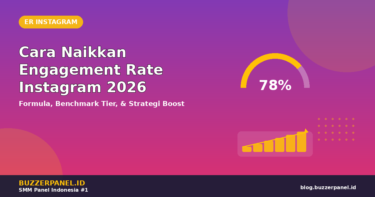 Cara Naikkan Engagement Rate Instagram 2026: Formula, Benchmark Tier, & Strategi Praktis (Auto Naik 5%+)