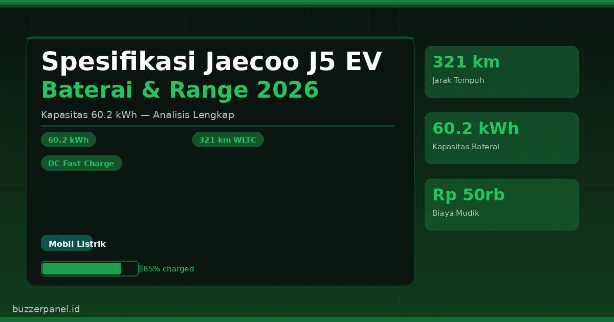 Jaecoo J5 EV interior bagasi
