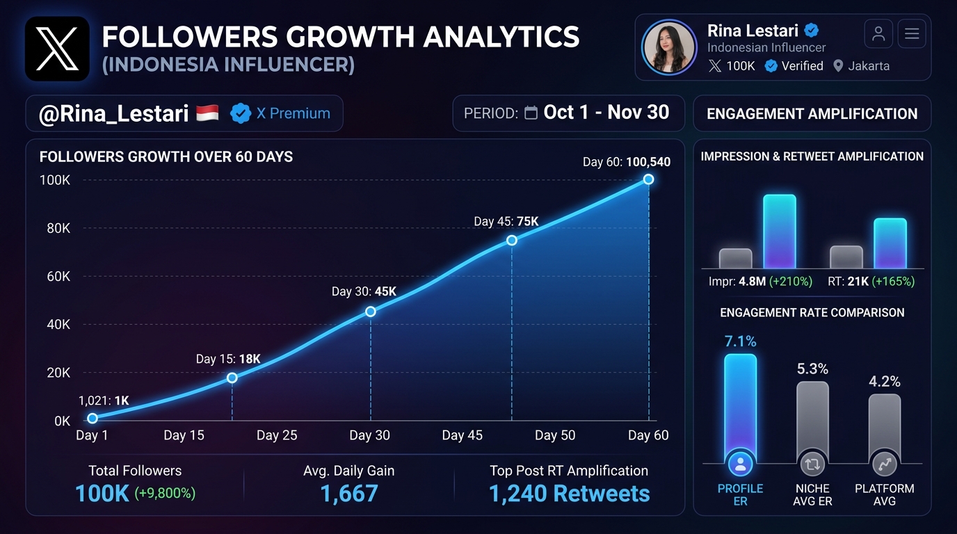 pertumbuhan followers Twitter X Indonesia dengan SMM panel BuzzerPanel