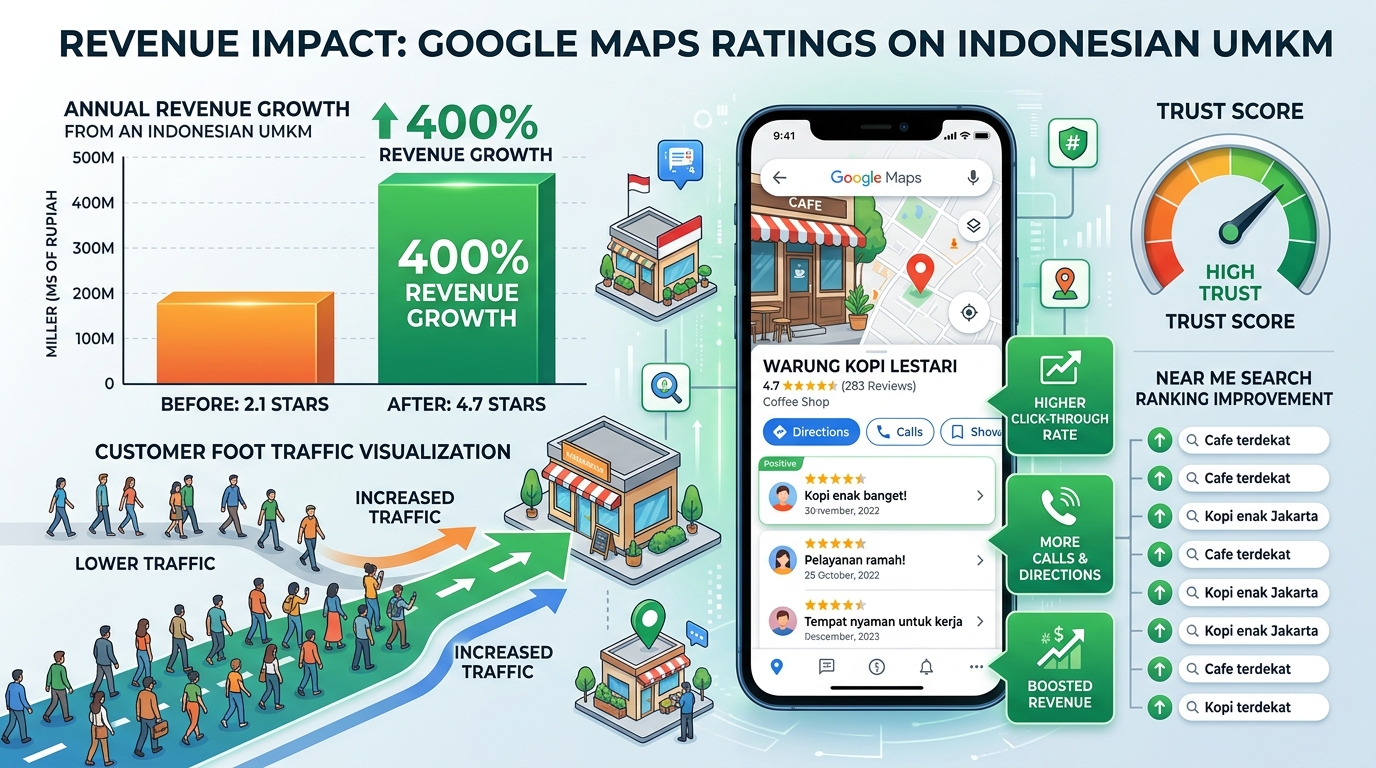 restoran Indonesia naik rating Google Maps dari 3.2 ke 4.8 bintang BuzzerPanel