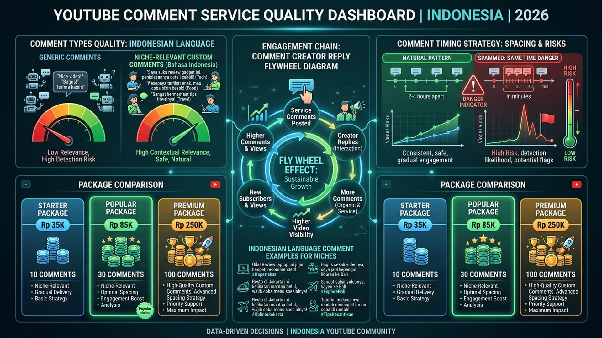 strategi kombinasi komentar organik dan jasa komentar YouTube Indonesia