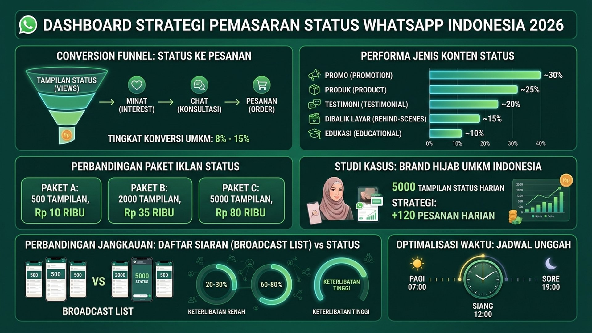strategi WhatsApp Status bisnis UMKM Indonesia meningkatkan penjualan dengan views tinggi