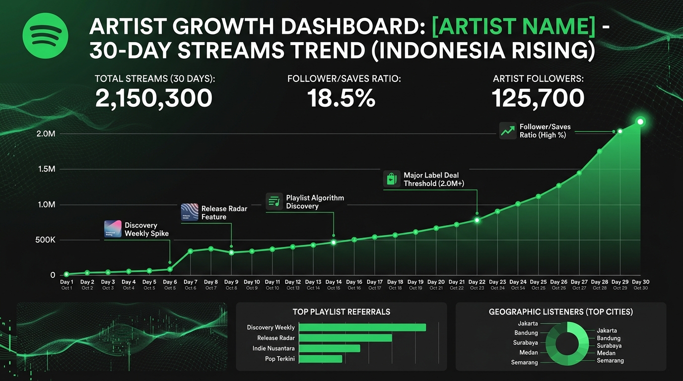 musisi Indonesia viral Spotify plays tinggi dengan SMM panel BuzzerPanel