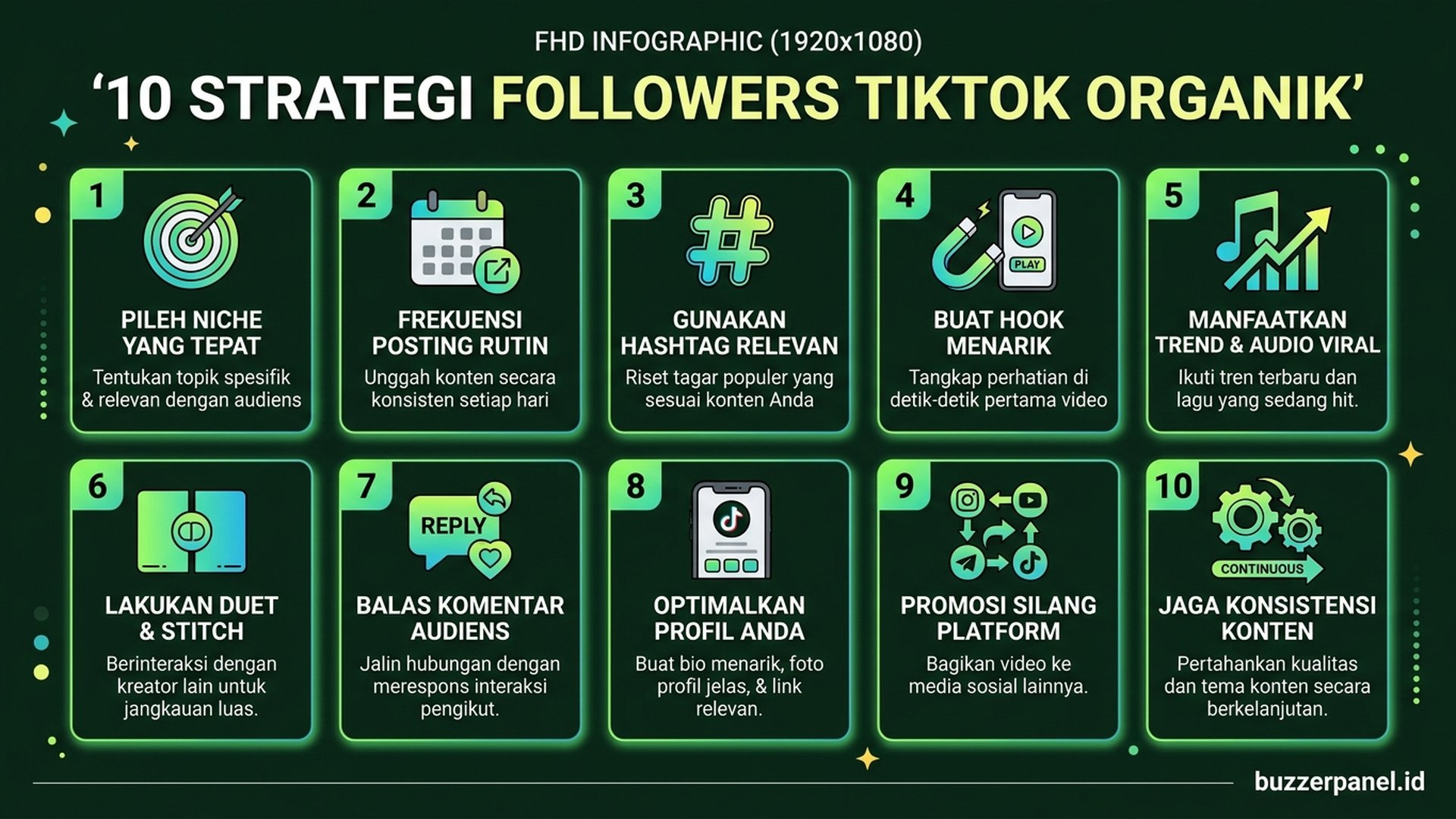 10 strategi followers TikTok organik niche posting hashtag