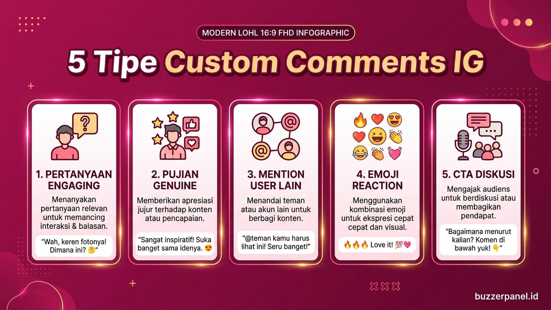 Custom comment Indonesia natural untuk Instagram