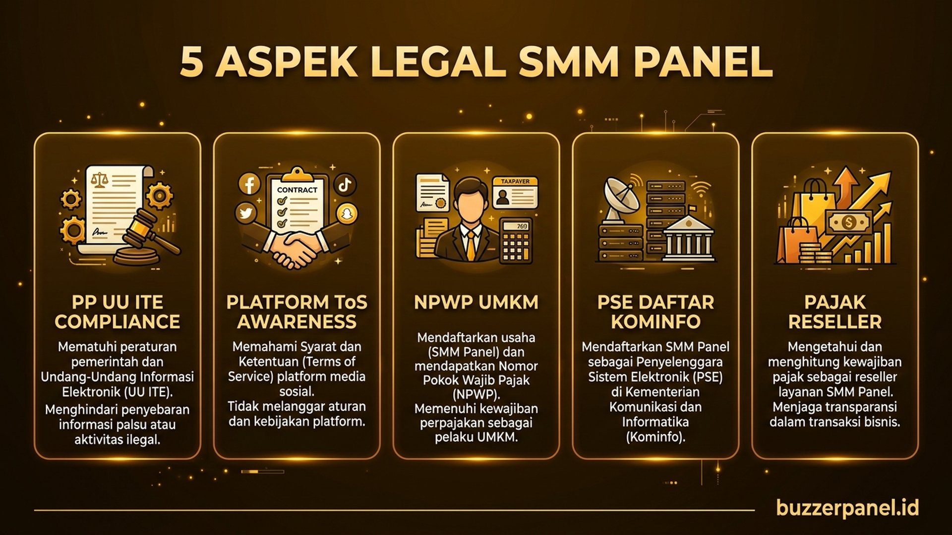 Aspek Legal SMM Panel | Buzzerpanel.id legal smm panel pajak npwp pse kominfo indonesia