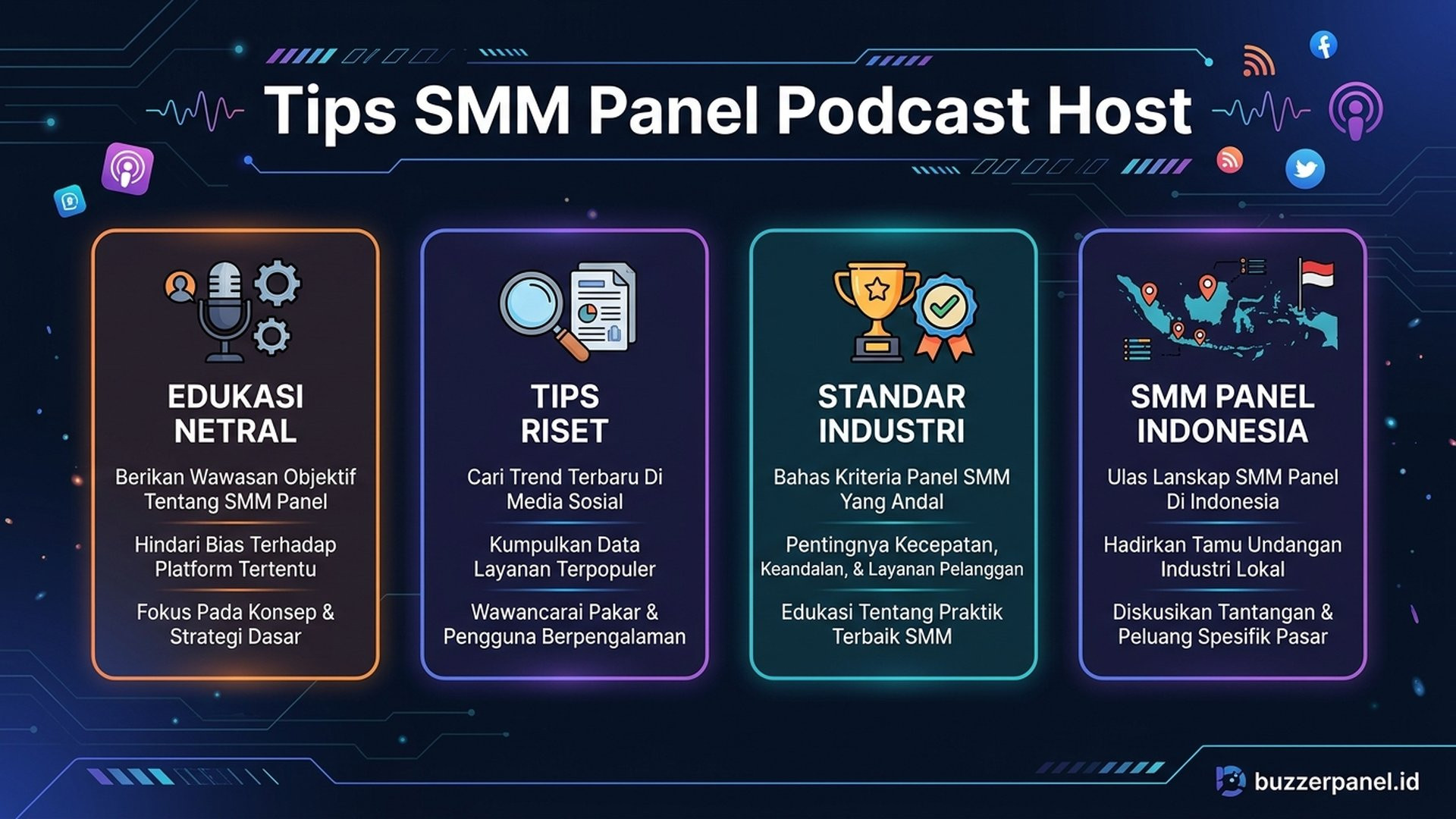 Smm Panel Untuk Podcast Host - Tips Evaluasi | Buzzerpanel.id Smm Panel Untuk Podcast Host infografis tips