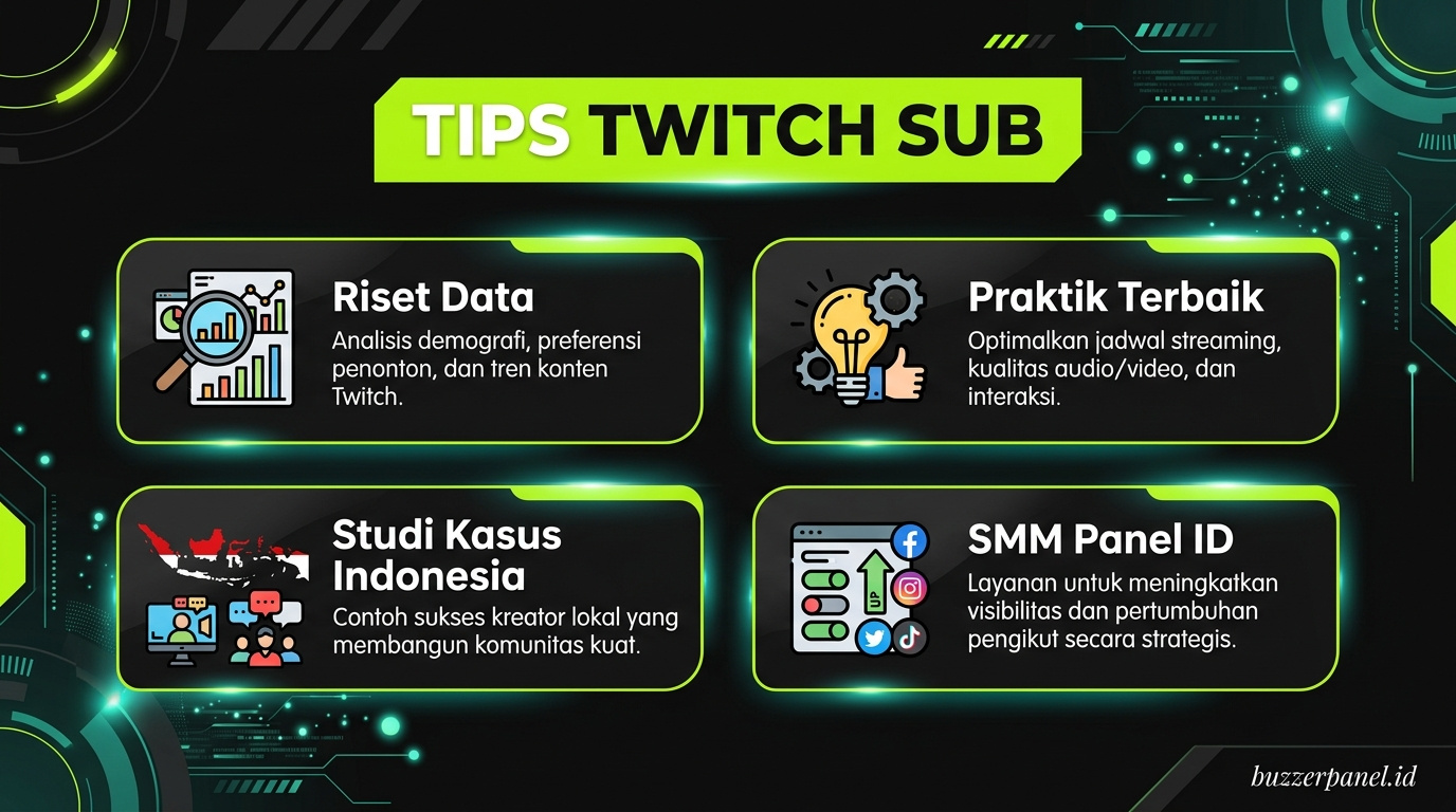 Infografik tips Twitch Sub Indonesia