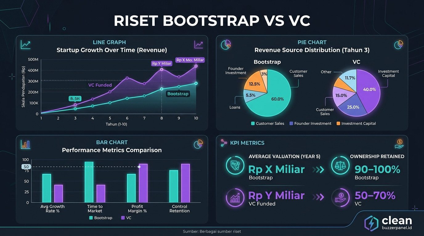 Data visualization Bootstrap Vs Venture Funded Indonesia 2026