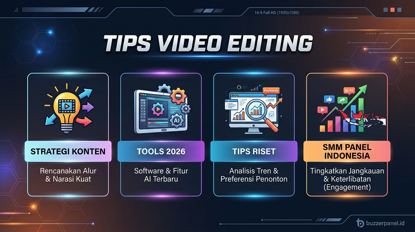 Tips Video Editing App Smartphone | Buzzerpanel.id Video Editing App Smartphone infografis