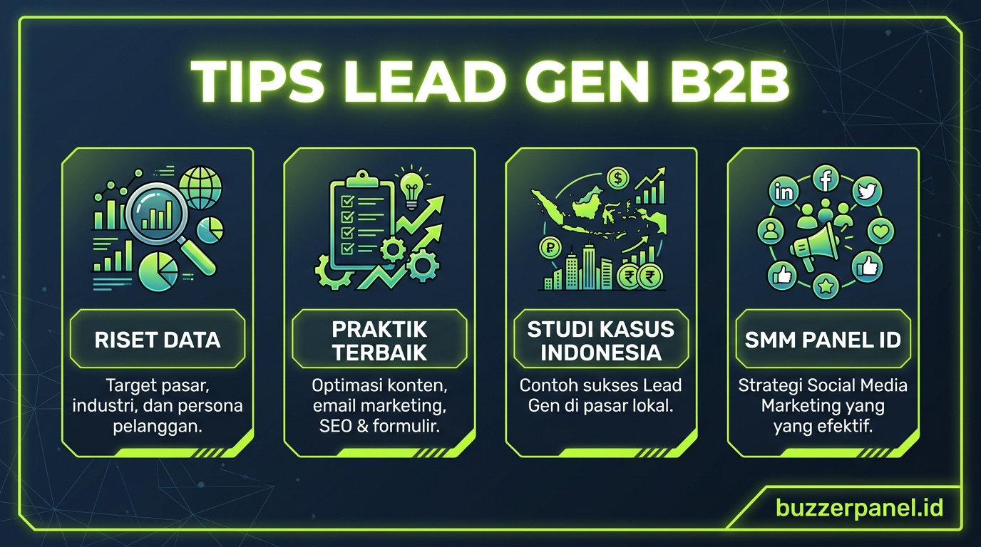 Infografik tips Lead Generation Sosmed B2b