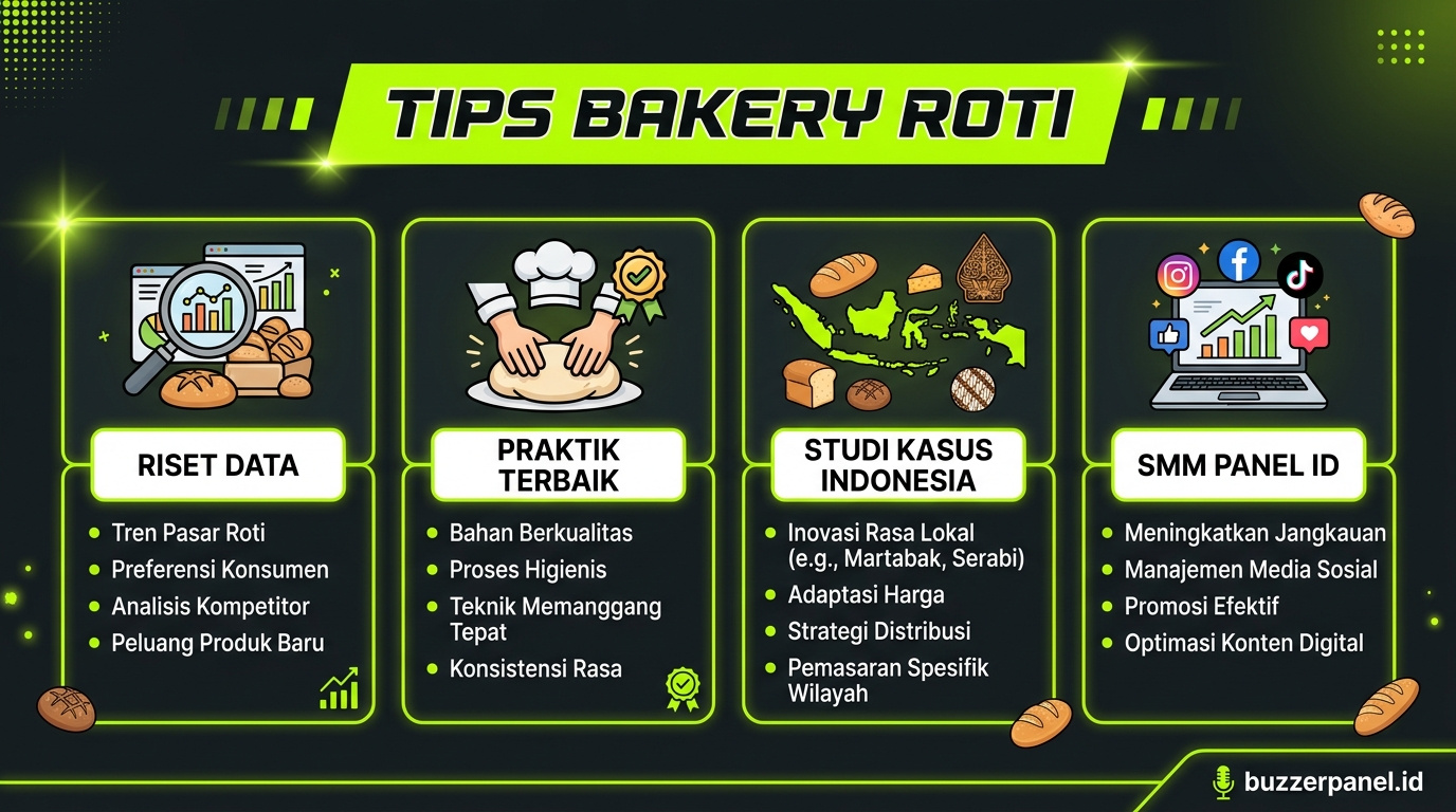 Infografik tips Promosi Bakery Roti Sosmed