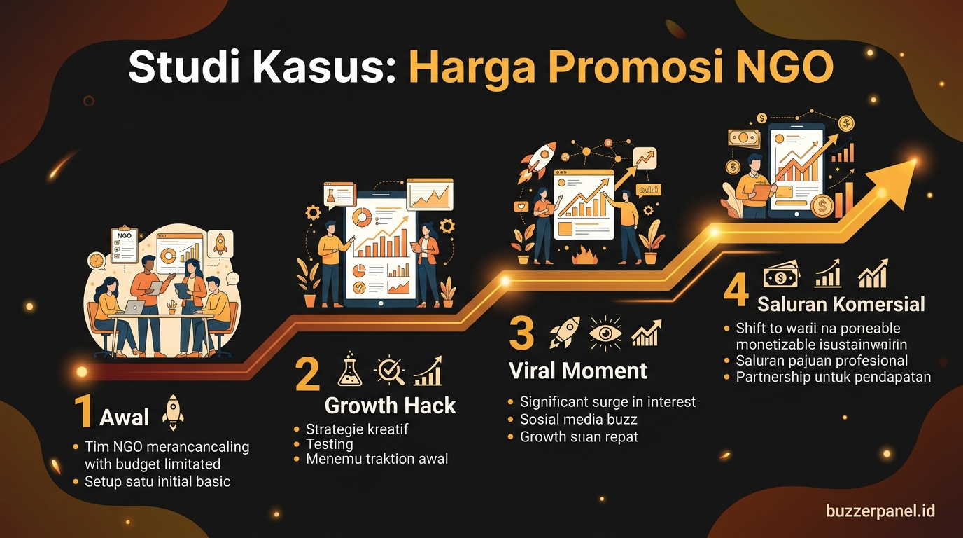 Timeline storytelling Harga Jasa Promosi Akun Ngo 2026