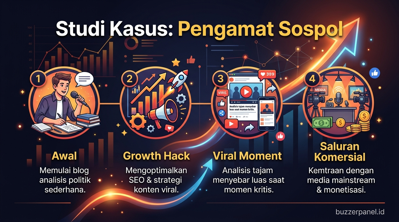 Timeline storytelling Promosi Akun Pengamat Sosial Politik 2026