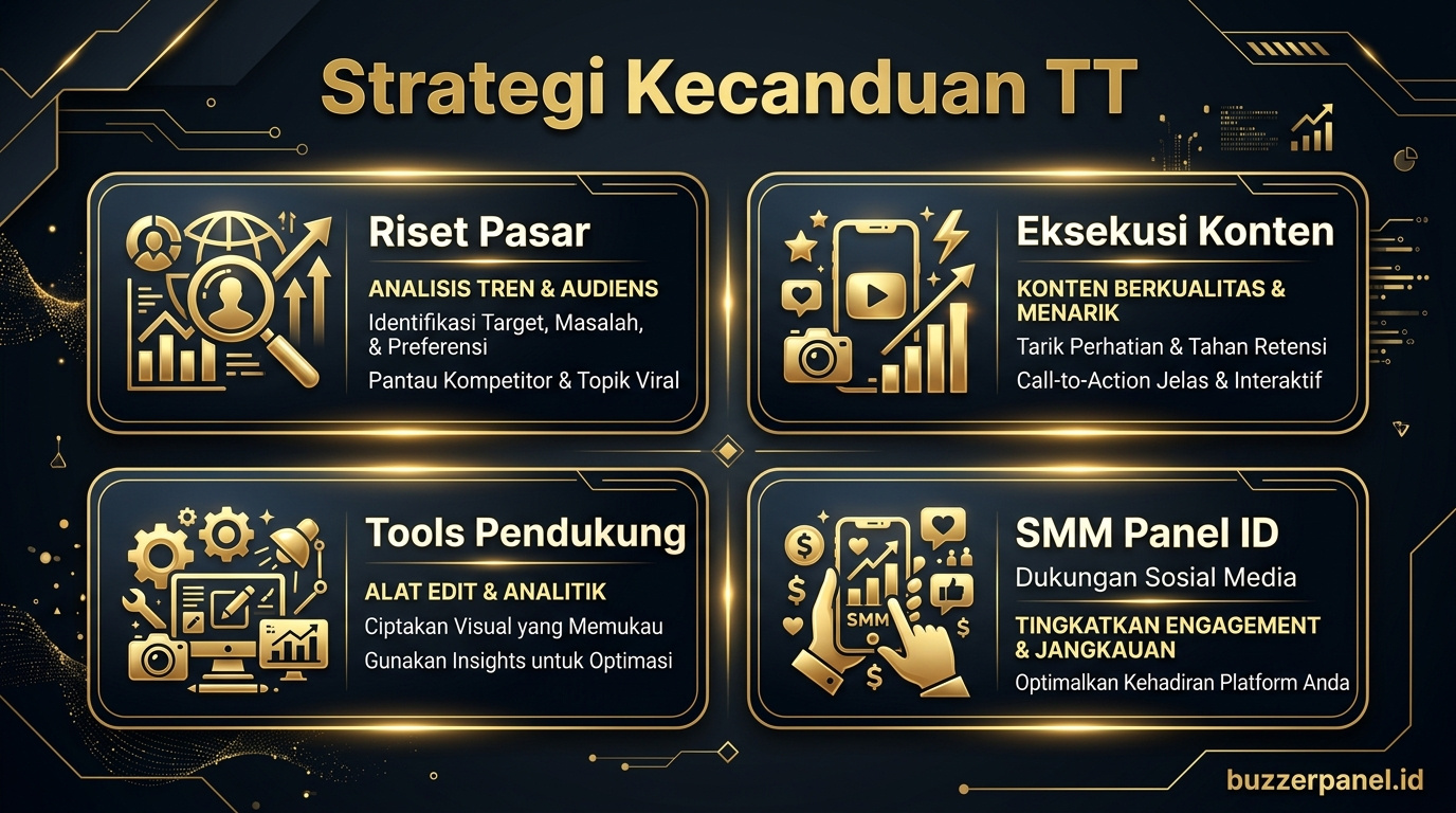 Infografik strategi Cara Hidup Tanpa Kecanduan Tiktok 2026 - Kecanduan TT