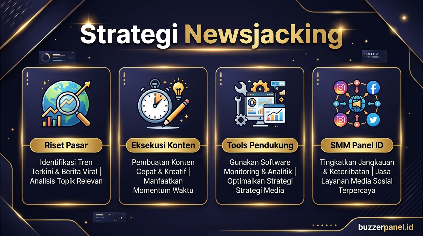 Strategi Newsjacking Sosmed 2026 Infografik strategi Newsjacking Sosmed 2026 - Newsjacking