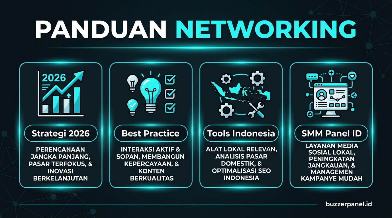 Infografik tips Cara Networking Sesama Creator 2026 - panduan Networking