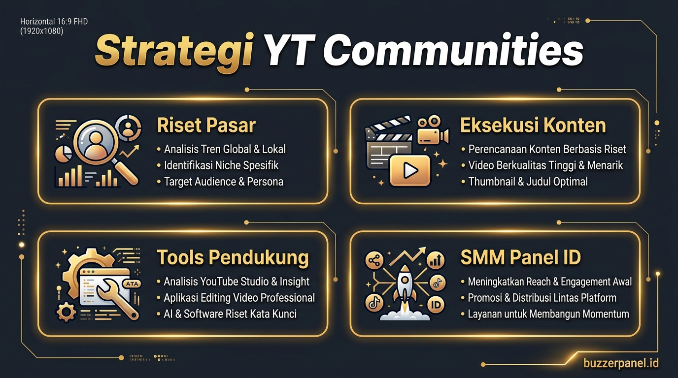 Infografik strategi Cara Pakai Youtube Communities 2026 - YT Communities