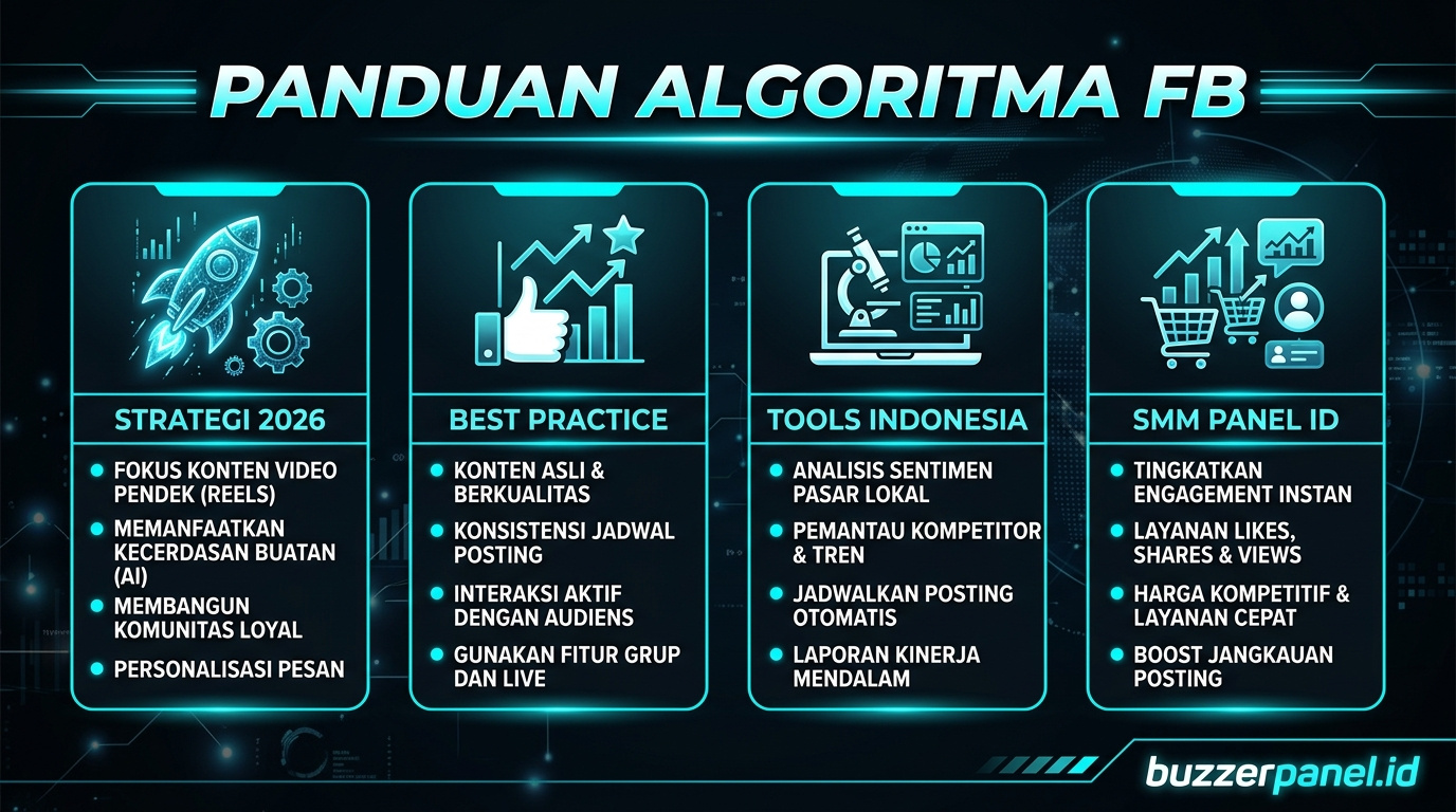 Infografik tips Algoritma Facebook 2026 2026 - panduan Algoritma FB