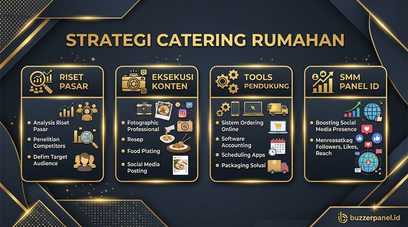 Infografik strategi Promosi Catering Rumahan Sosmed 2026 - Catering Rumahan