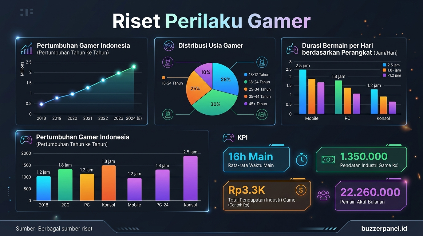 Data visualization Riset Perilaku Gamer Indonesia 2026