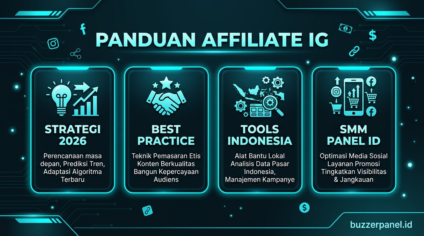 Infografik tips Affiliate Marketing Instagram Pemula 2026 - panduan Affiliate IG