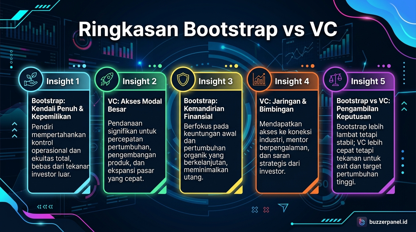 Ringkasan insight Bootstrap Vs Venture Funded Indonesia 2026