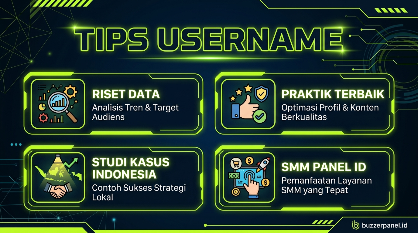 Infografik tips Pilih Username Sosmed Bagus