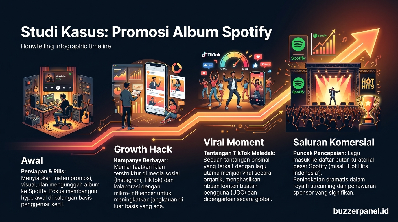 Timeline storytelling Promosi Album Spotify Indonesia 2026