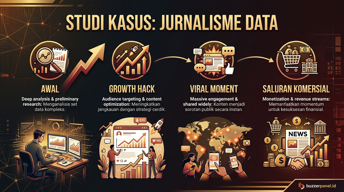 Timeline storytelling Konten Jurnalisme Data Viral 2026