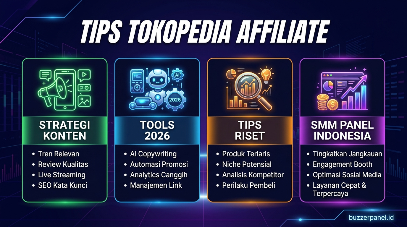 Tampilan dashboard pendaftaran Tokopedia Affiliate 2026