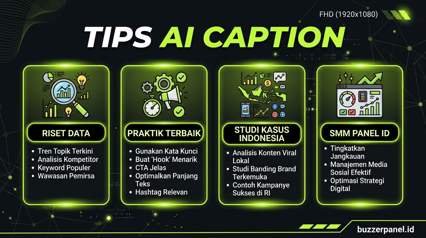 Infografik tips Ai Tools Caption Generator