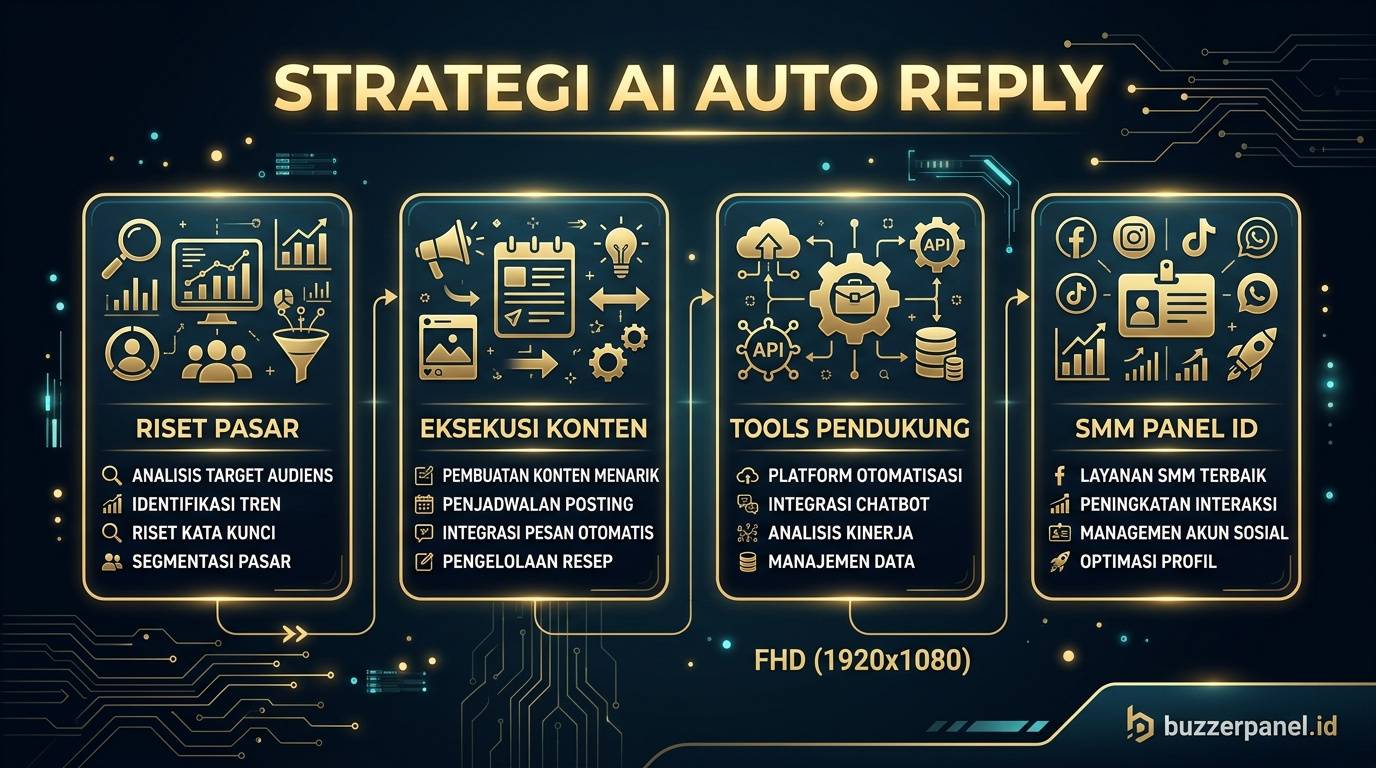 Infografik strategi Ai Tools Auto Reply Sosmed 2026 - AI Auto Reply