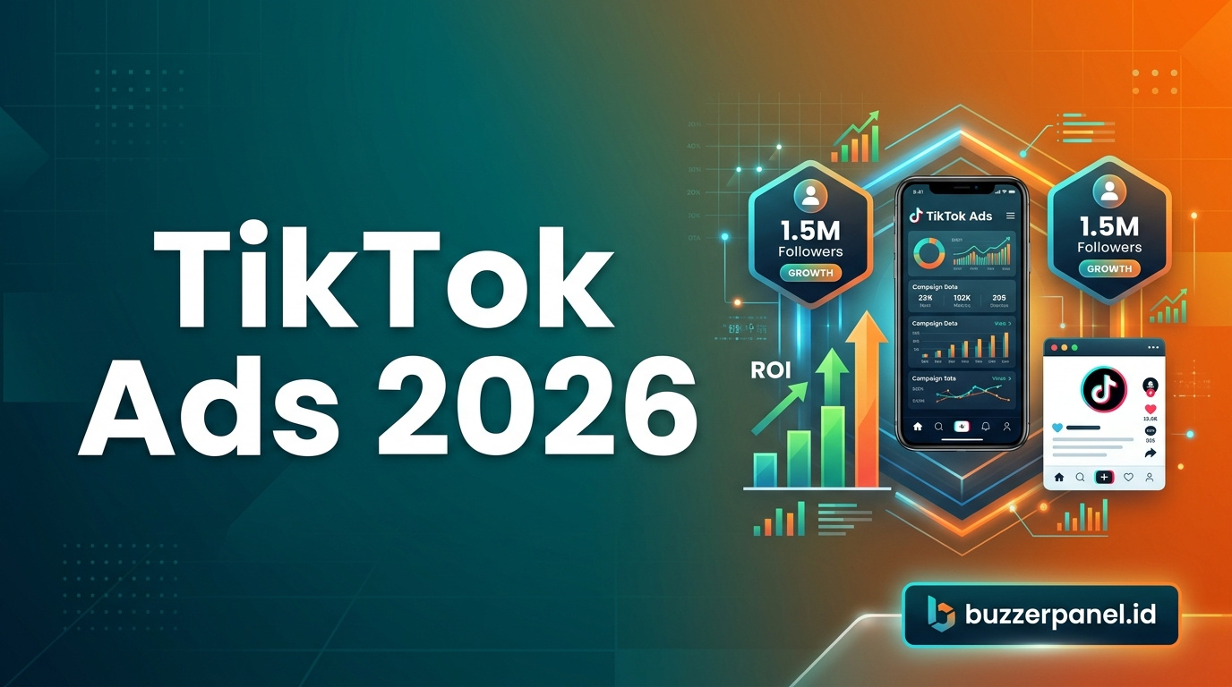 Cara Setting Tiktok Ads Pemula 2026 - TikTok Ads Ilustrasi Cara Setting Tiktok Ads Pemula 2026 - TikTok Ads BuzzerPanel