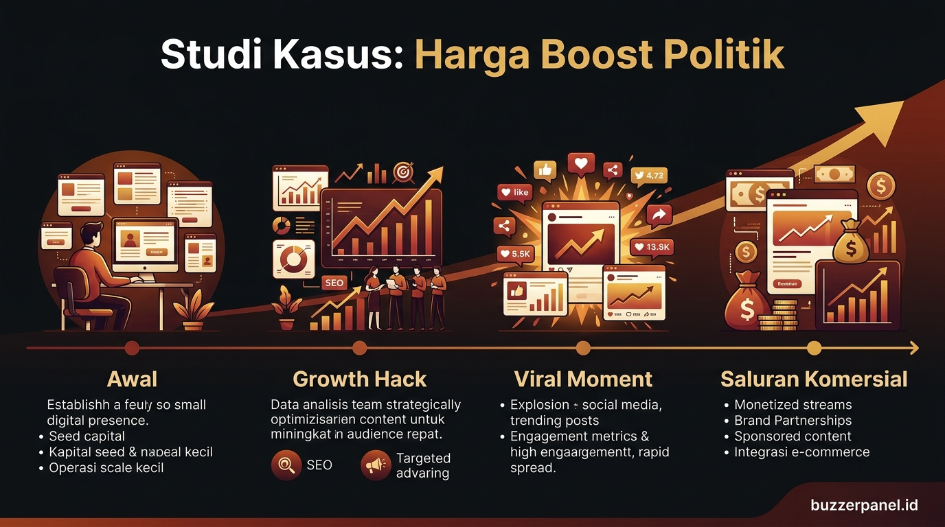 Timeline storytelling Harga Jasa Boost Konten Politik 2026