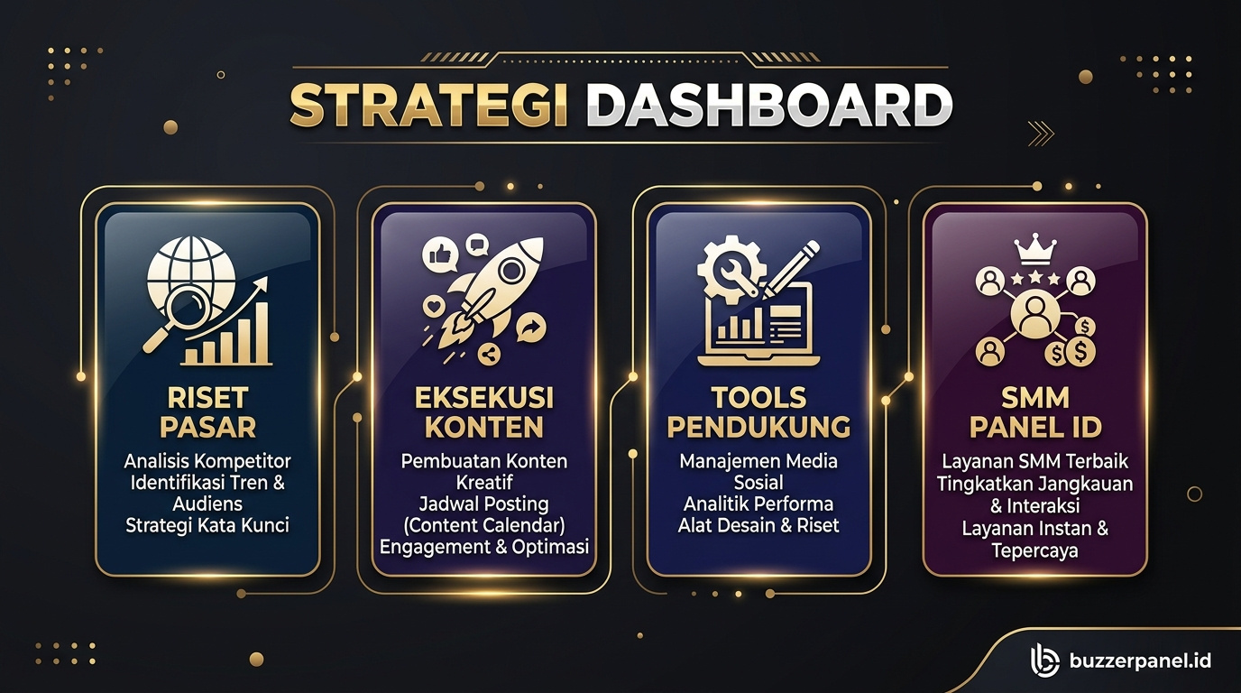 Strategi Dashboard Sosmed Metrics 2026 Infografik strategi Dashboard Sosmed Metrics 2026 - Dashboard