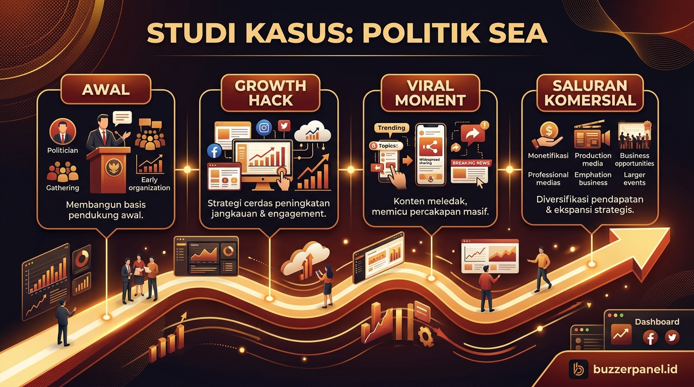 Timeline storytelling Engagement Konten Politik Asia Tenggara 2026
