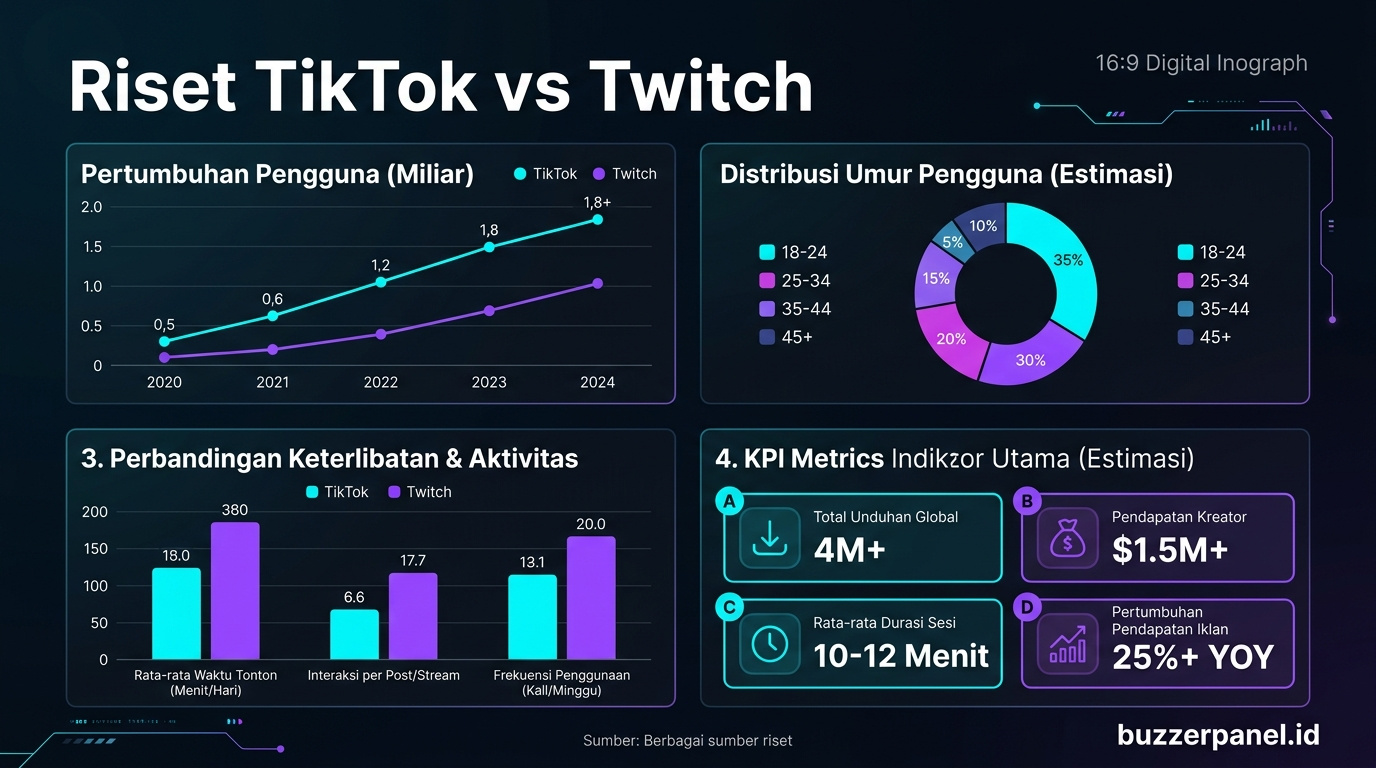 Riset Game Streaming Tiktok Vs Twitch 2026 Data Data visualization Game Streaming Tiktok Vs Twitch 2026
