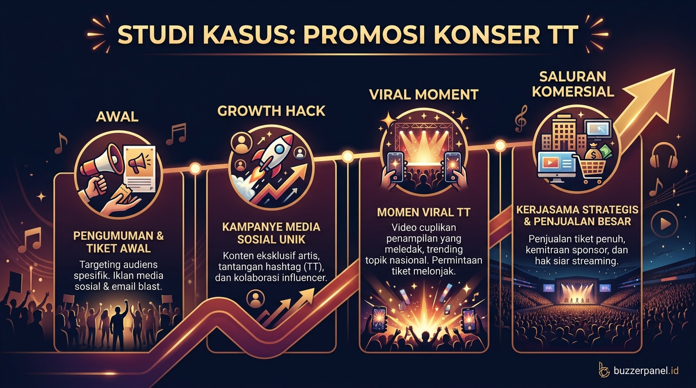 Timeline storytelling Promosi Konser Musisi Tiktok 2026