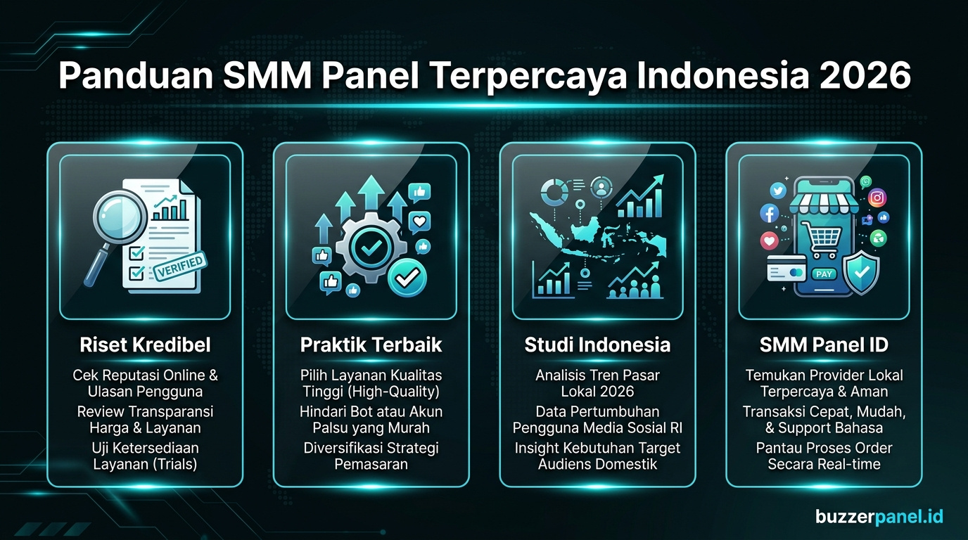 Infografik analisis smm panel terpercaya indonesia 2026