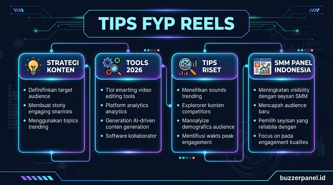 Infografik analisis cara naik fyp reels instagram 2026