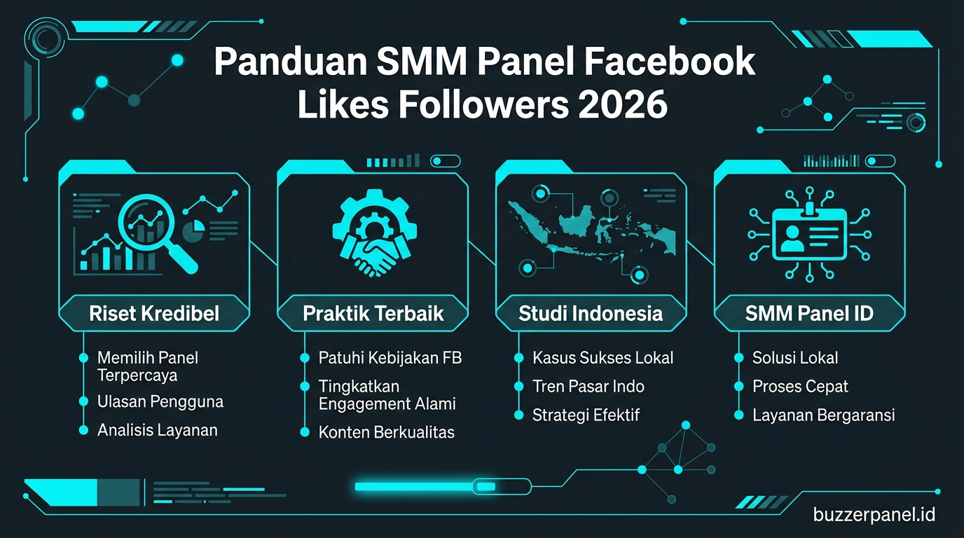 Infografik analisis smm panel facebook likes followers 2026