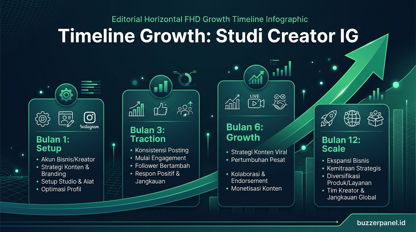 Infografik analisis Studi Kasus Creator Instagram 500k 2026